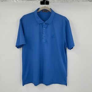 G/FORE Mens Golf Polo Shirt Blue Skull T-Crossbones Logo Performance Large L